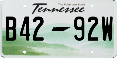 TN license plate B4292W