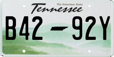 TN license plate B4292Y