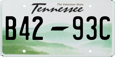 TN license plate B4293C