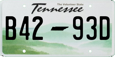TN license plate B4293D
