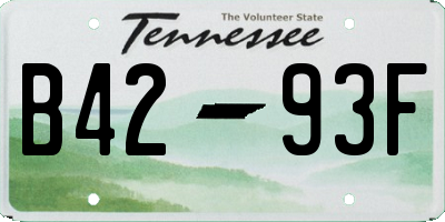 TN license plate B4293F
