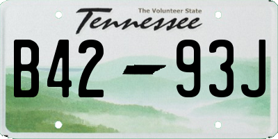 TN license plate B4293J