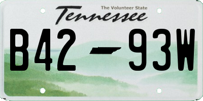 TN license plate B4293W