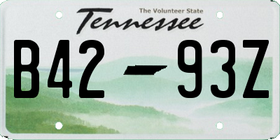 TN license plate B4293Z