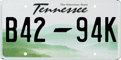 TN license plate B4294K
