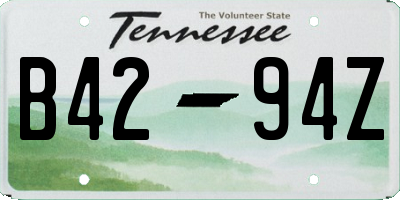 TN license plate B4294Z