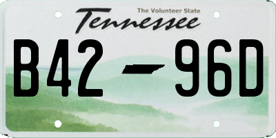 TN license plate B4296D