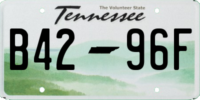 TN license plate B4296F