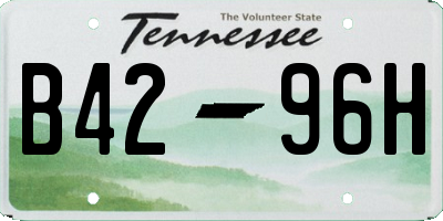 TN license plate B4296H