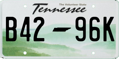 TN license plate B4296K