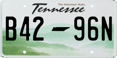 TN license plate B4296N