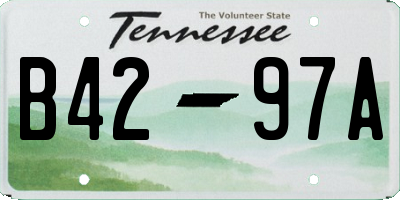 TN license plate B4297A