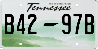 TN license plate B4297B