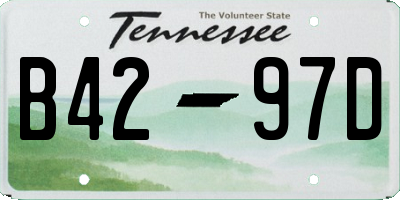 TN license plate B4297D