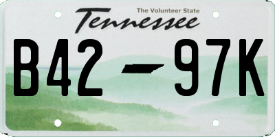 TN license plate B4297K