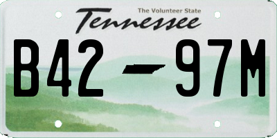 TN license plate B4297M