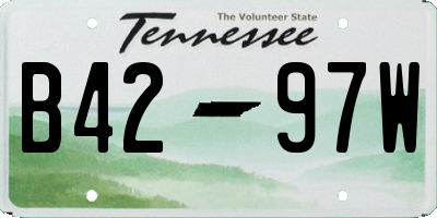 TN license plate B4297W