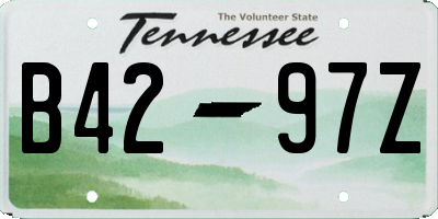 TN license plate B4297Z