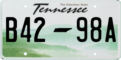 TN license plate B4298A