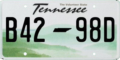 TN license plate B4298D