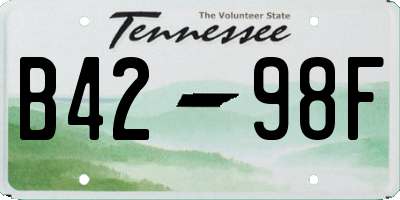 TN license plate B4298F