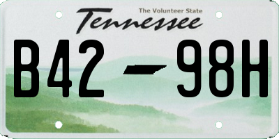 TN license plate B4298H
