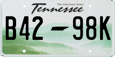 TN license plate B4298K