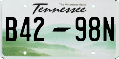 TN license plate B4298N