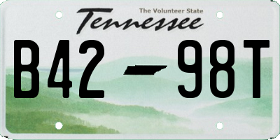 TN license plate B4298T