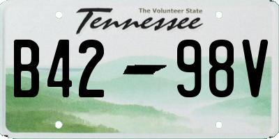 TN license plate B4298V