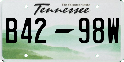 TN license plate B4298W