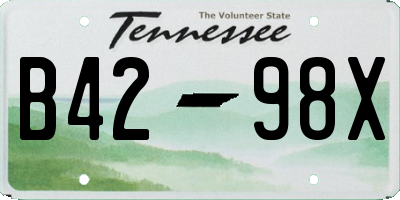 TN license plate B4298X