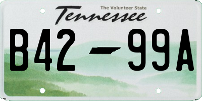 TN license plate B4299A