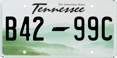 TN license plate B4299C