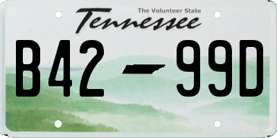 TN license plate B4299D