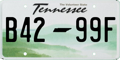 TN license plate B4299F