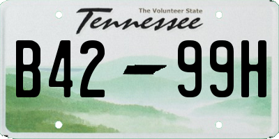 TN license plate B4299H