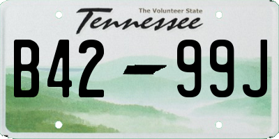 TN license plate B4299J