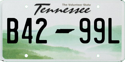 TN license plate B4299L