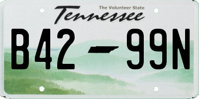 TN license plate B4299N