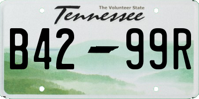 TN license plate B4299R