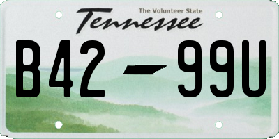 TN license plate B4299U