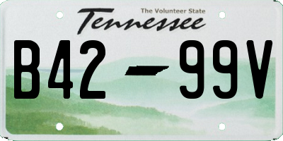TN license plate B4299V