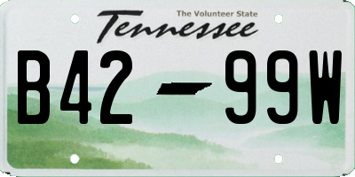 TN license plate B4299W
