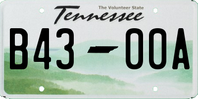 TN license plate B4300A