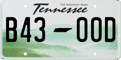 TN license plate B4300D
