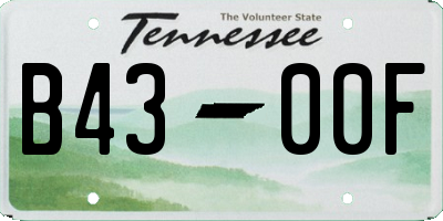 TN license plate B4300F