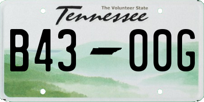 TN license plate B4300G