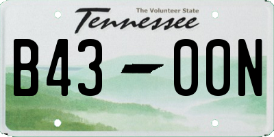 TN license plate B4300N