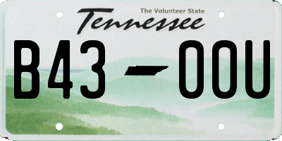 TN license plate B4300U